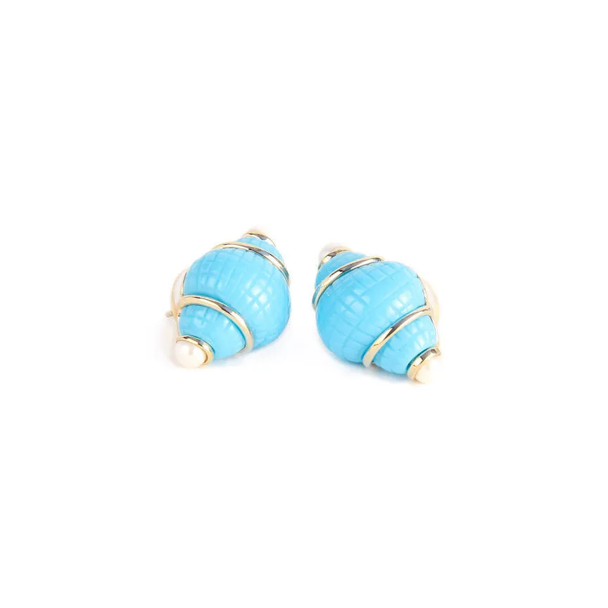 Check Shell Earrings