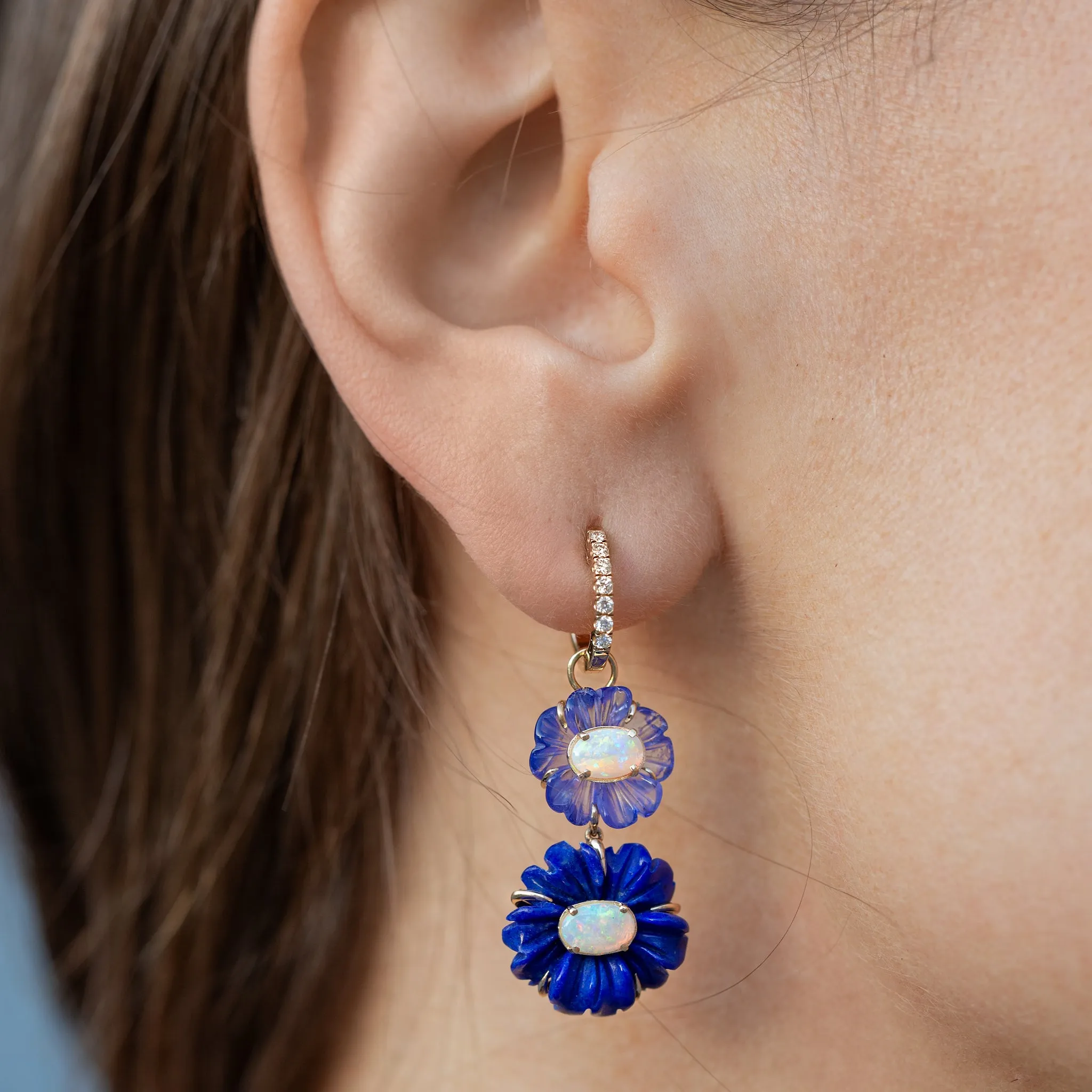 Claire Double Flower Earrings