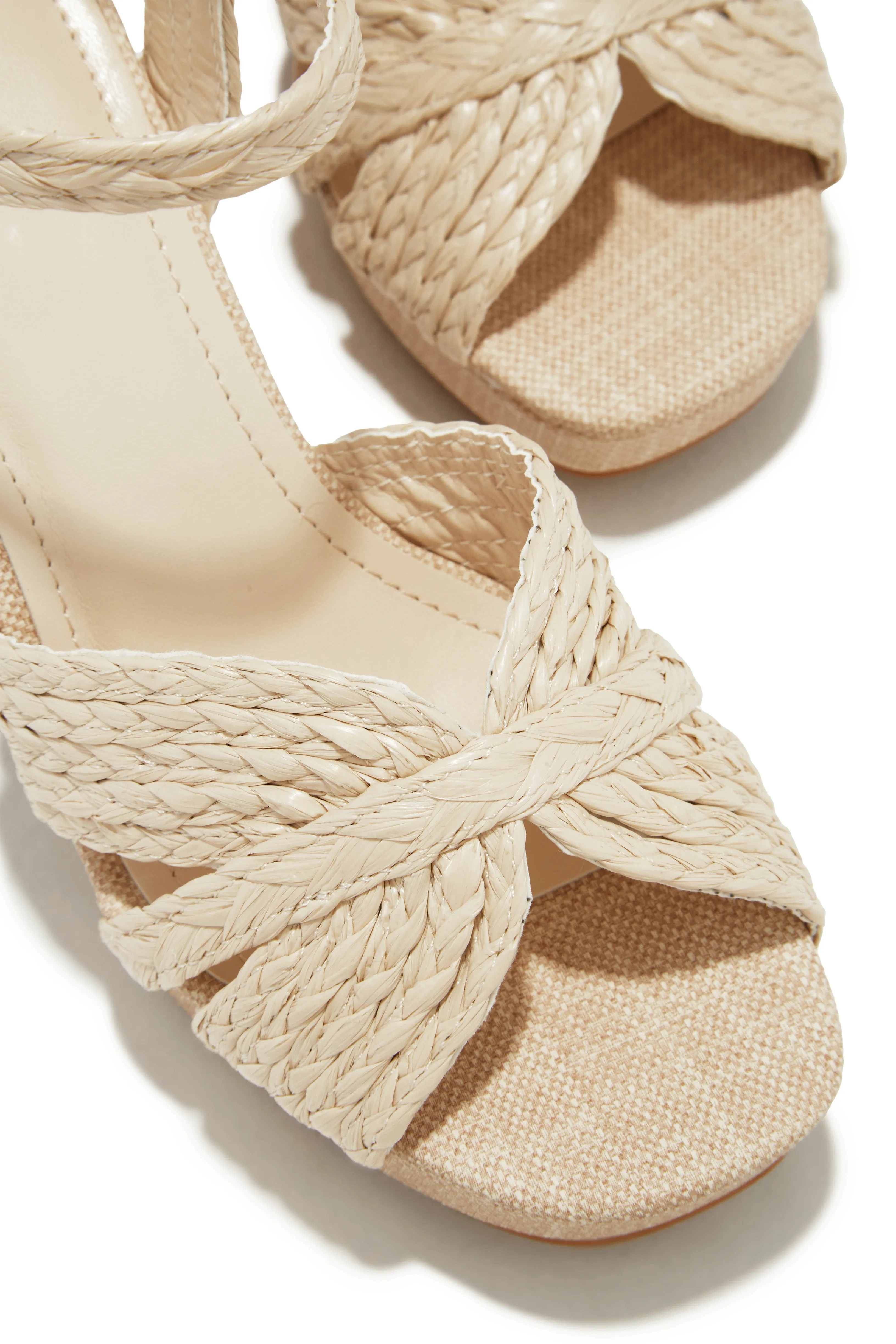Coastal Resort Platform Block Heels - Ivory