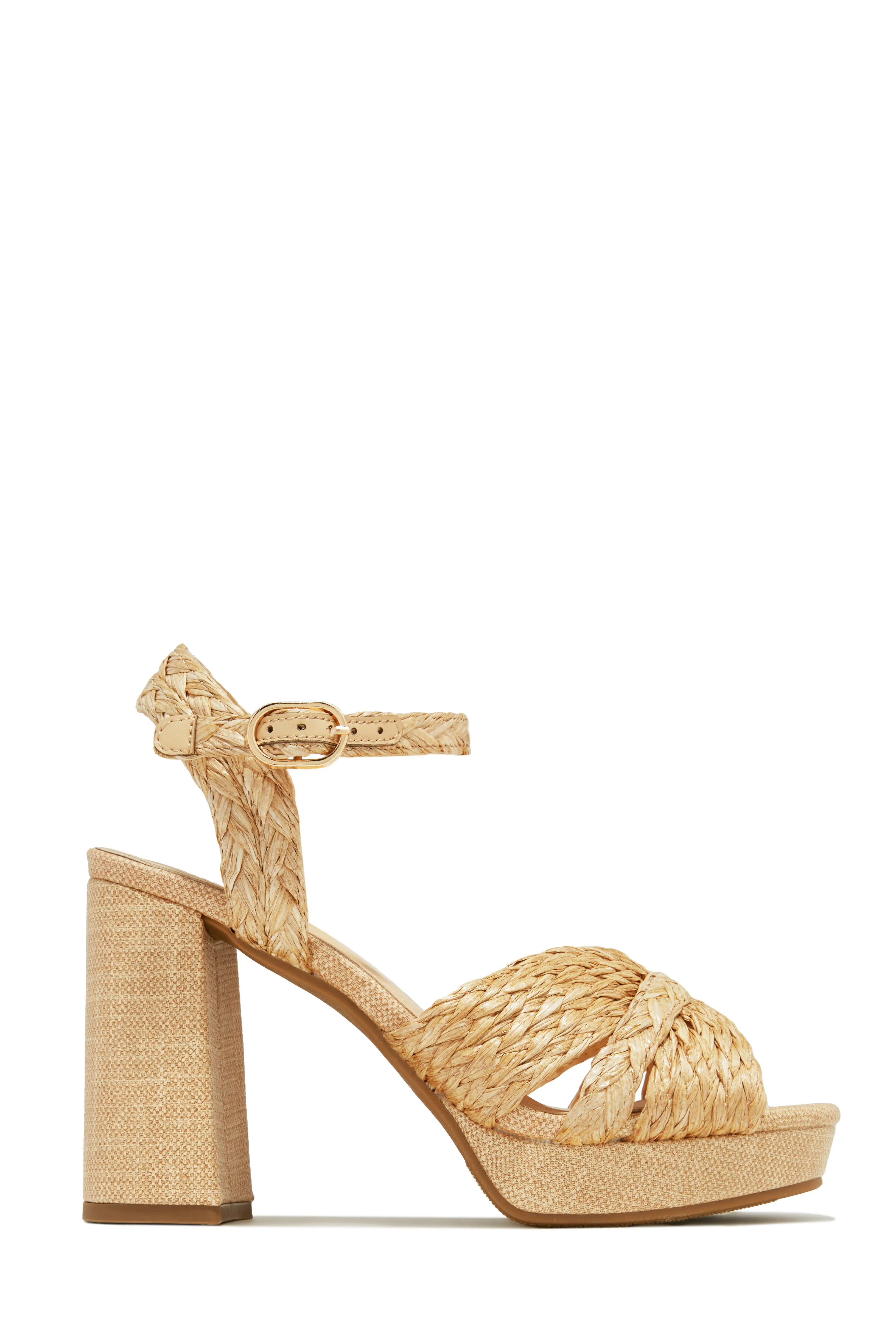 Coastal Resort Platform Block Heels - Ivory