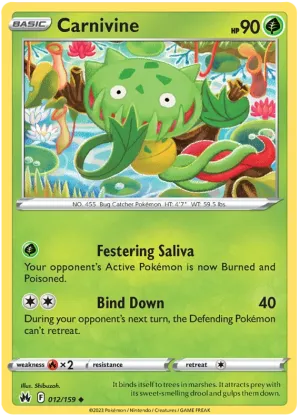 [Collector Troves] Pokemon Sword & Shield Crown Zenith Carnivine Card