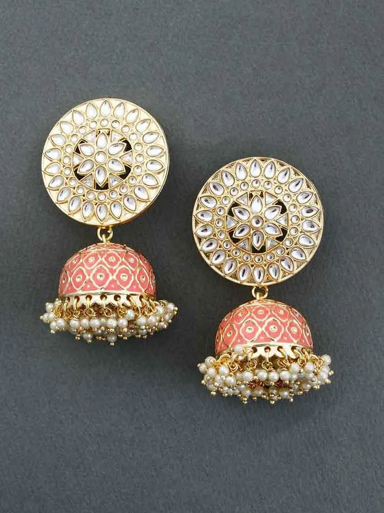 Coral Ahilya Jhumkis