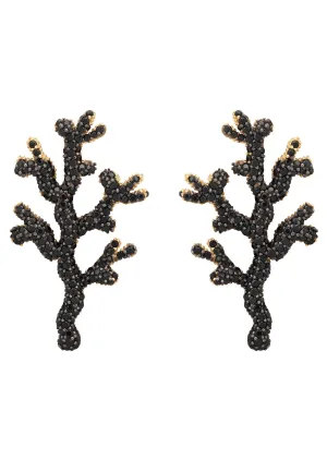 Coral Reef Earrings Black CZ