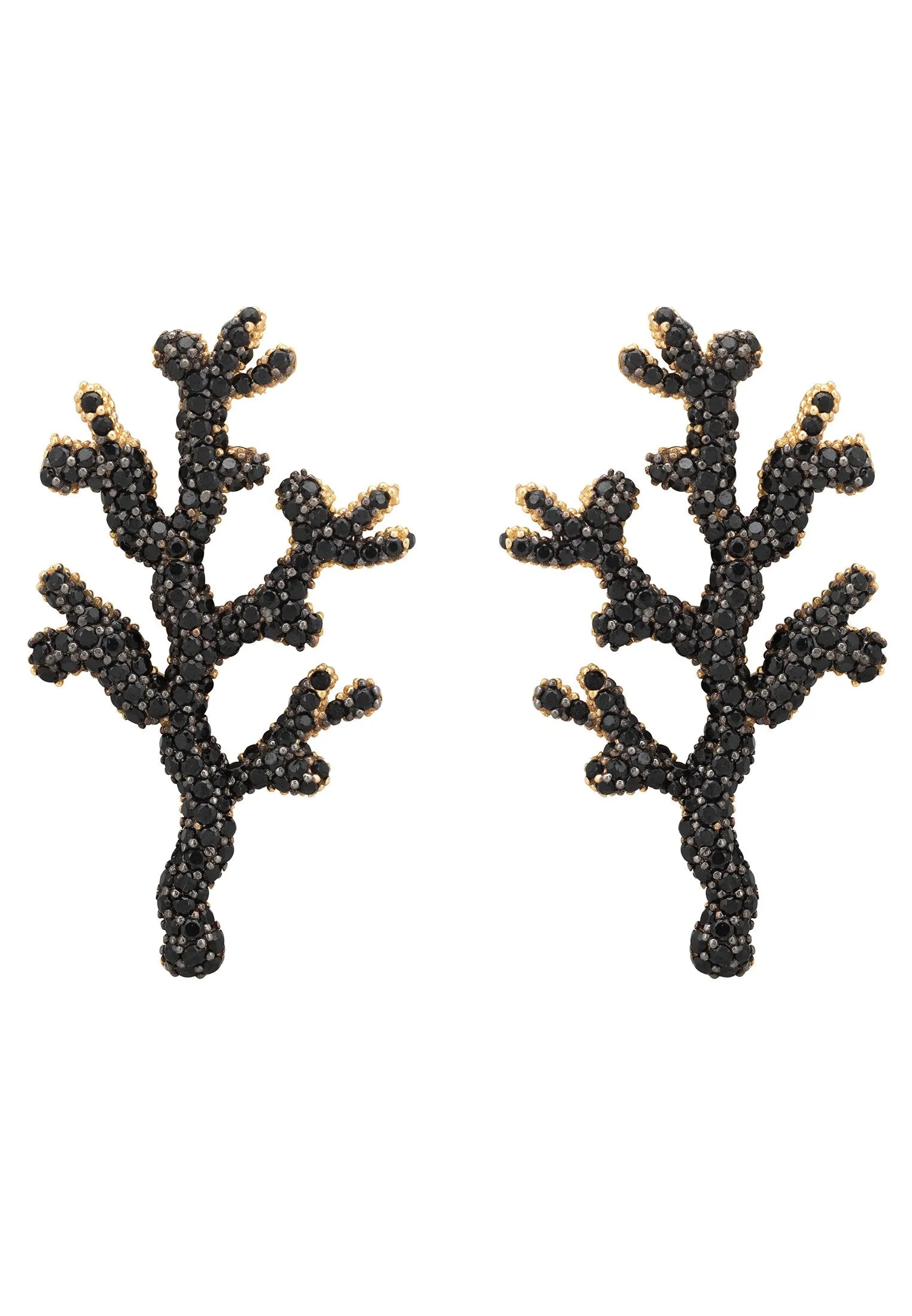 Coral Reef Earrings Black CZ
