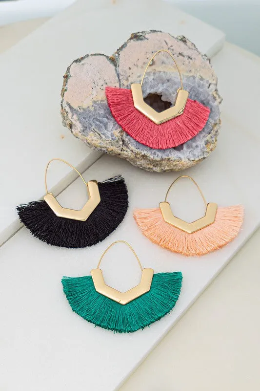 Coral Tassel Earrings