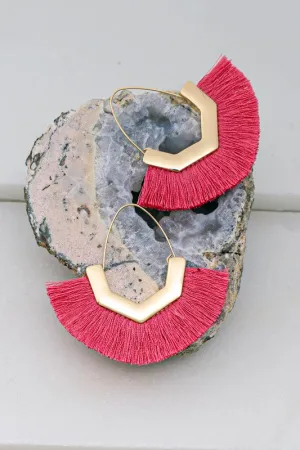 Coral Tassel Earrings
