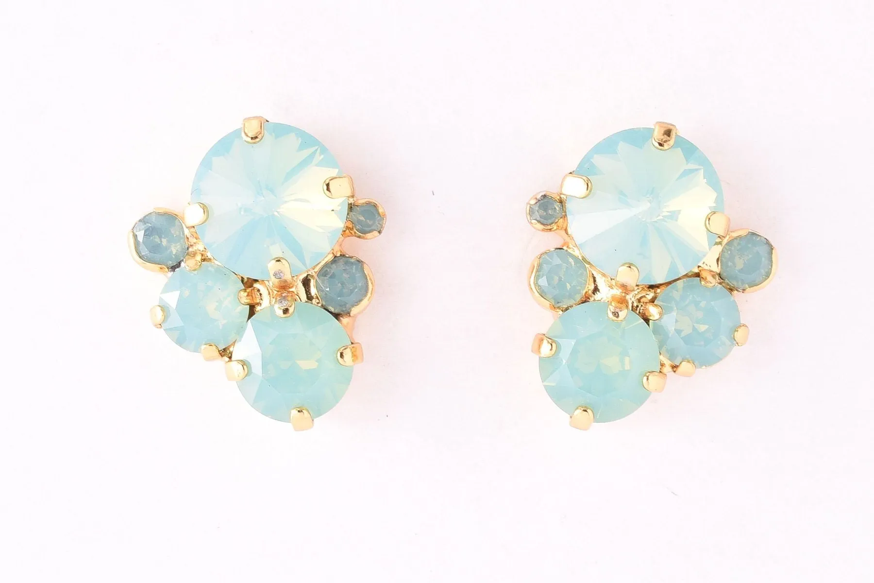 Crystal Assorted Rounds Post Earring - Pacific Opal