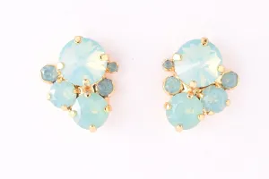 Crystal Assorted Rounds Post Earring - Pacific Opal