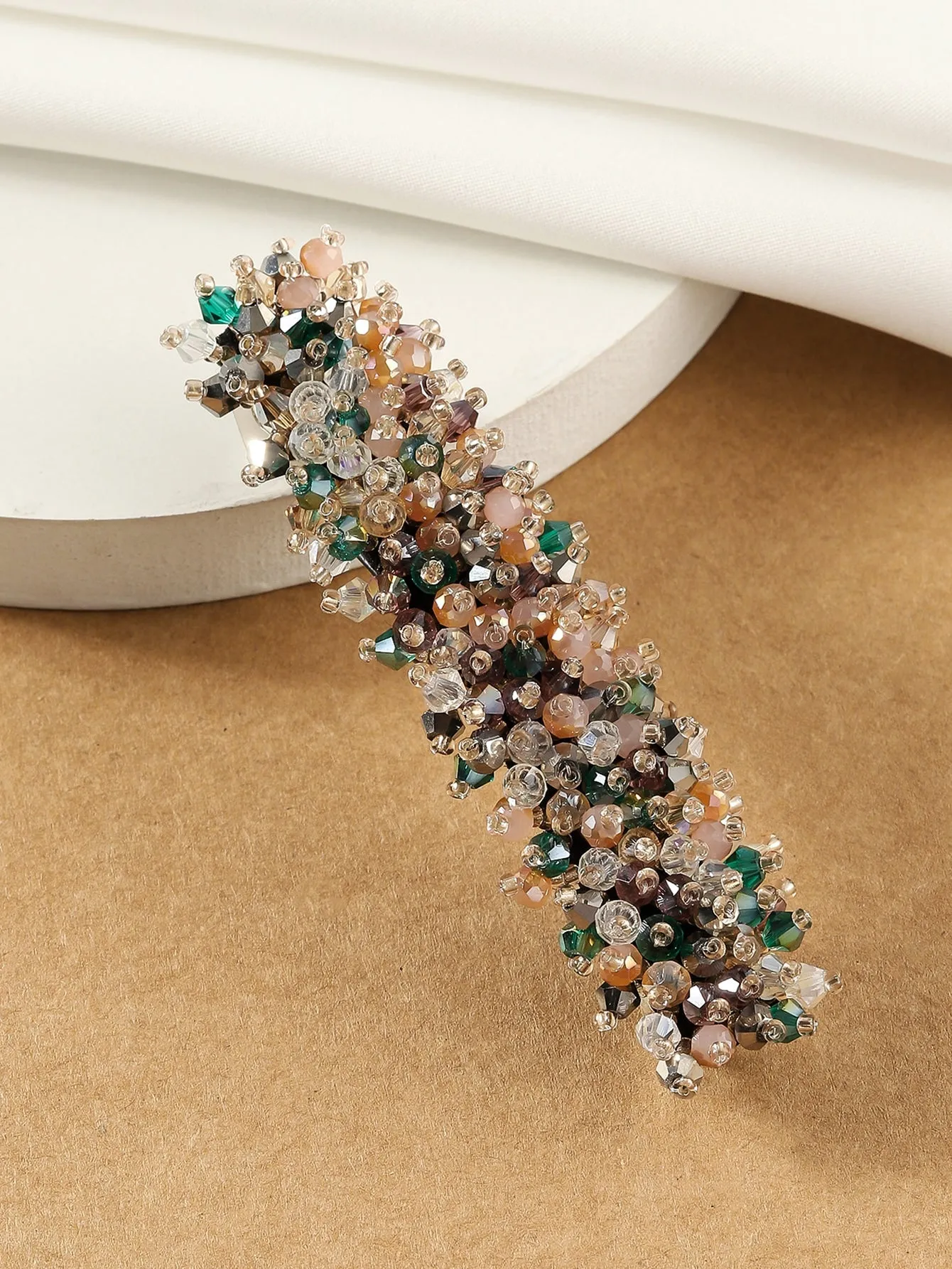 Crystal Beads Decor French Clip for Women Barrette Styling Hair Accessories