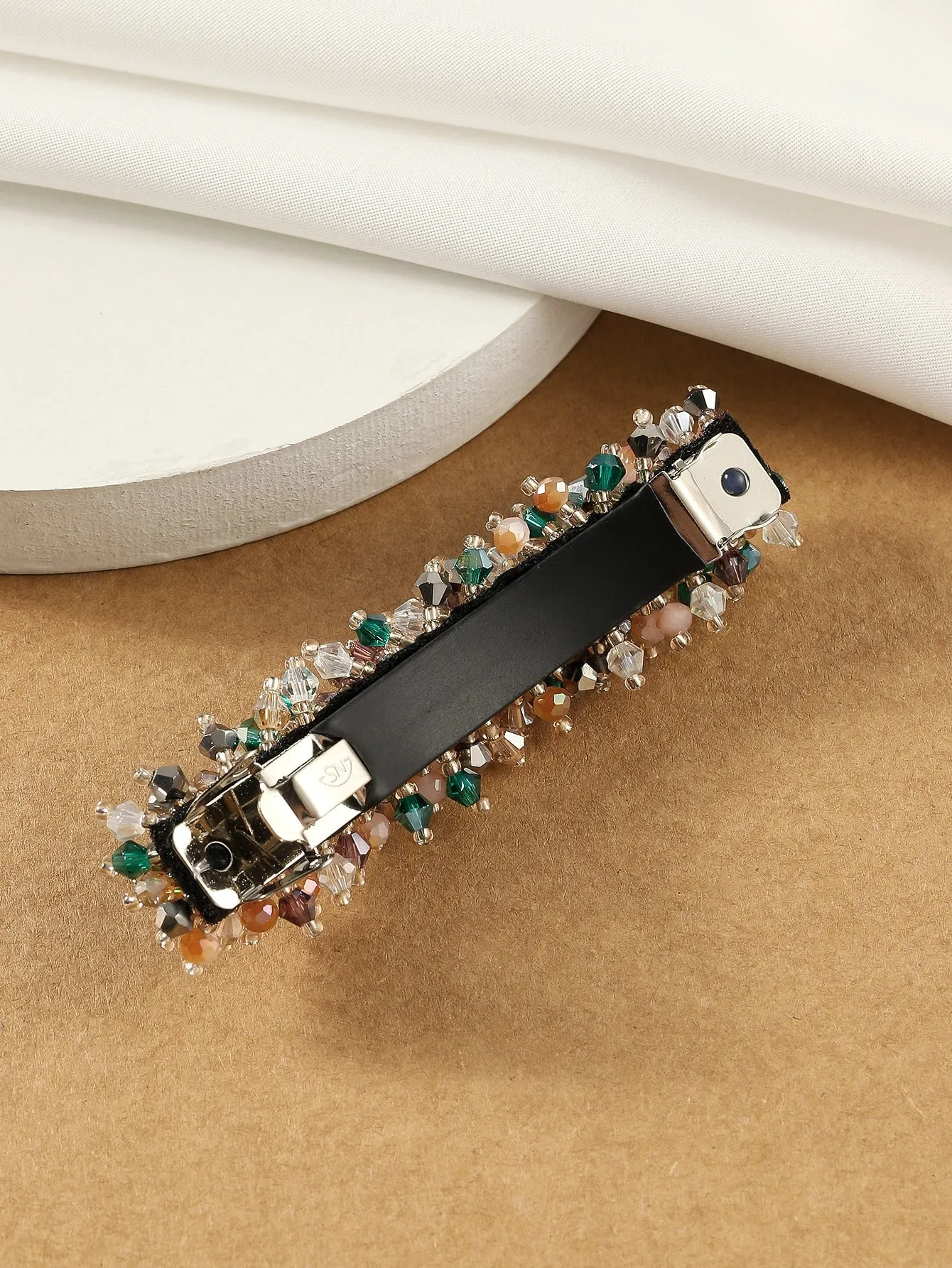 Crystal Beads Decor French Clip for Women Barrette Styling Hair Accessories