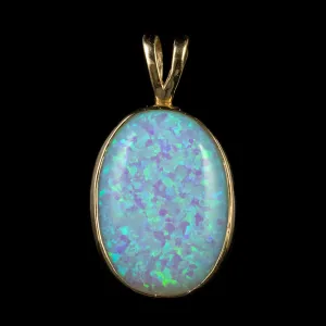 Cultured Opal Pendant 9Ct Gold 15Ct Opal