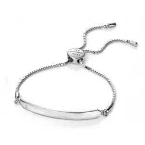 D for Diamond Sterling Silver Chain ID Bracelet B4788
