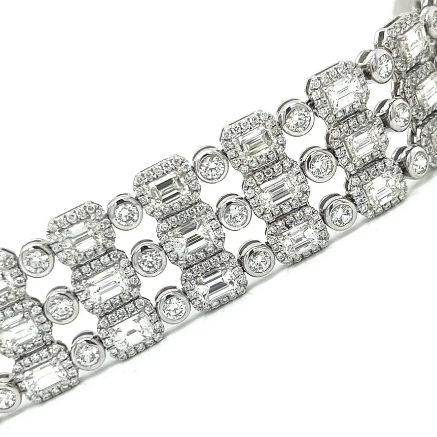 Designed By Vatche Elmedjian One Of a Kind 22.80 cttw Diamond 3 Row Bracelet 13621