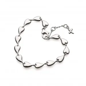 Desire Kiss Rhodium Plate Linking Hearts 7.5" Bracelet 70LK