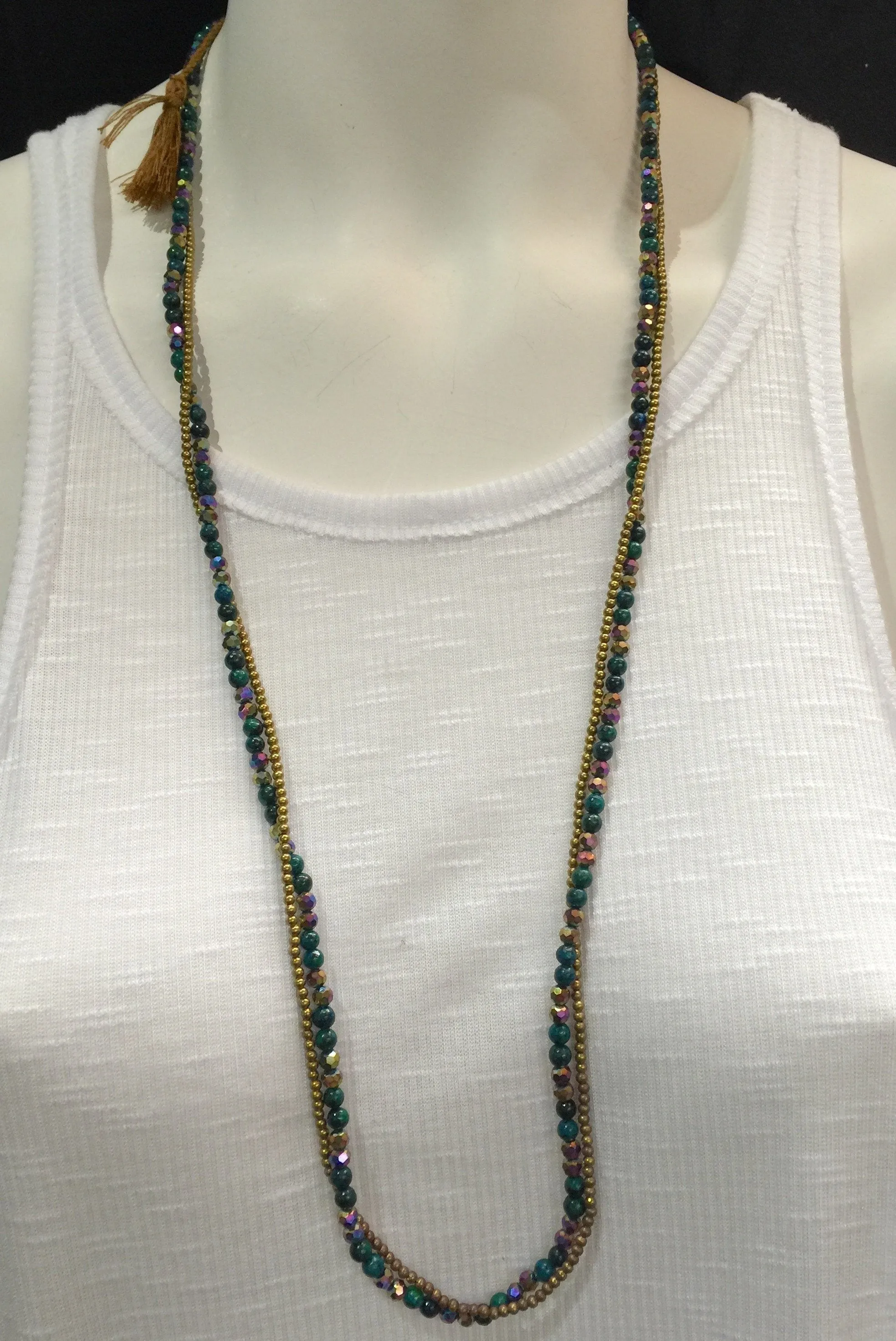 Double Strand Tassel Necklace