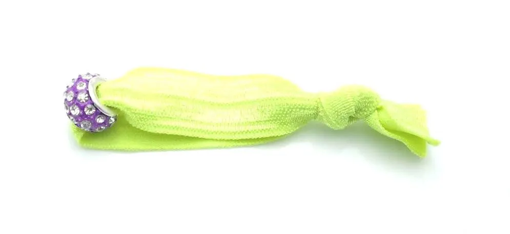 Elastic Bracelet - Neon Green and Purple