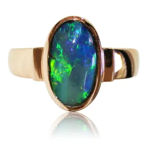 Electric Green Blue 18k Ring