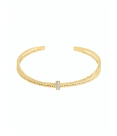 Ella Stein Gold Diamond Rope Bangle Bracelet (SI3453)