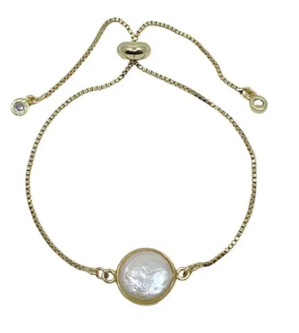 Freshwater Round Pearl Chain Bracelet