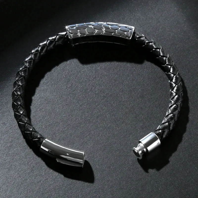 Genuine leather braided bracelet