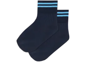 Girls Striped Anklets - EMB Navy/Sky