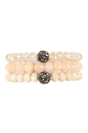 Glass and Natural Stone Bracelet Set