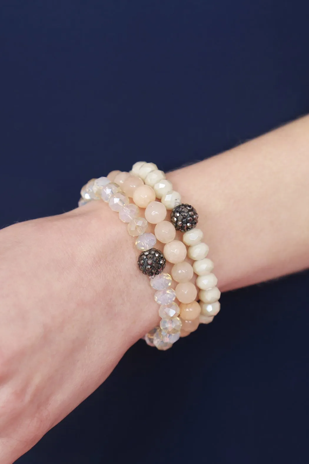 Glass and Natural Stone Bracelet Set