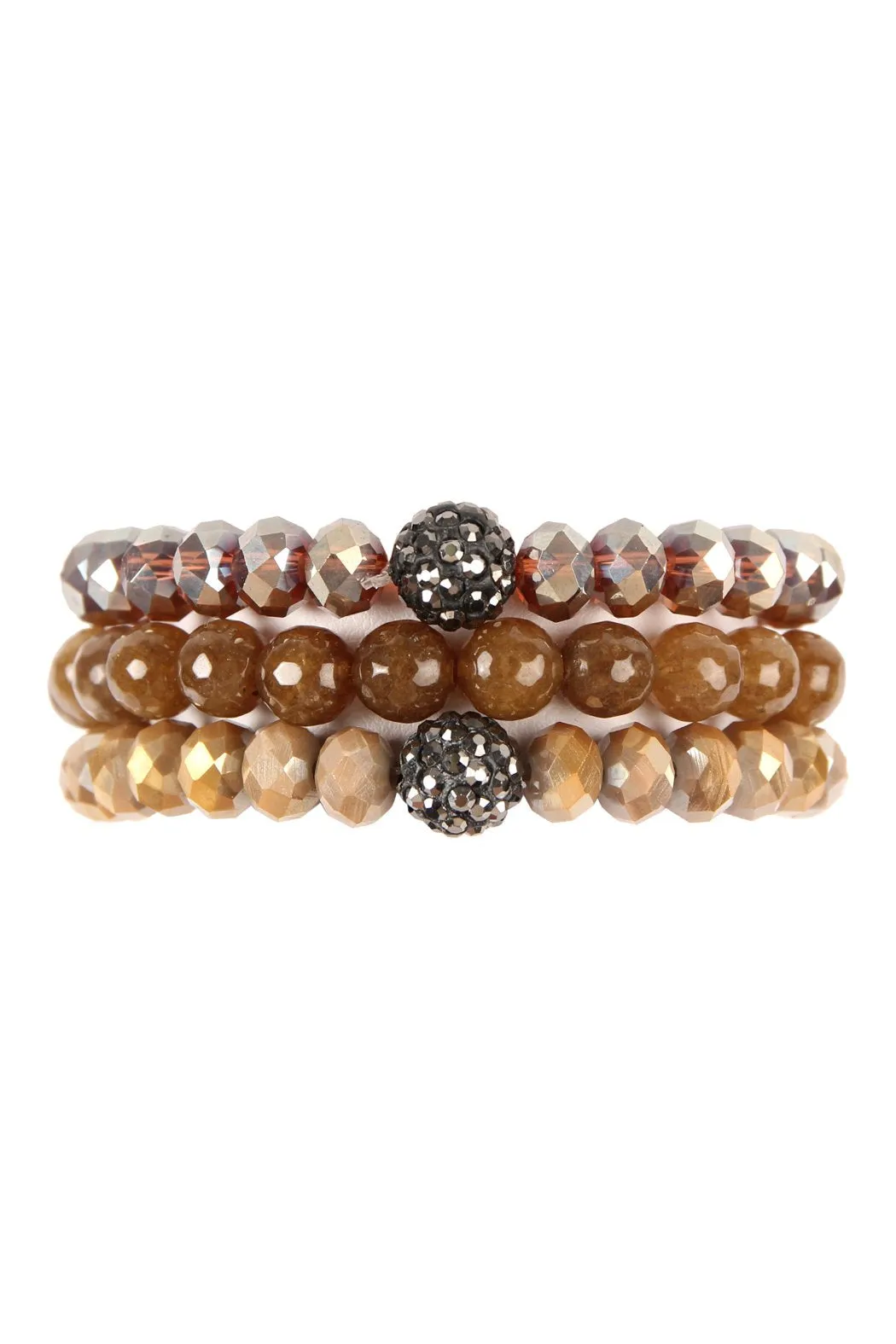 Glass and Natural Stone Bracelet Set