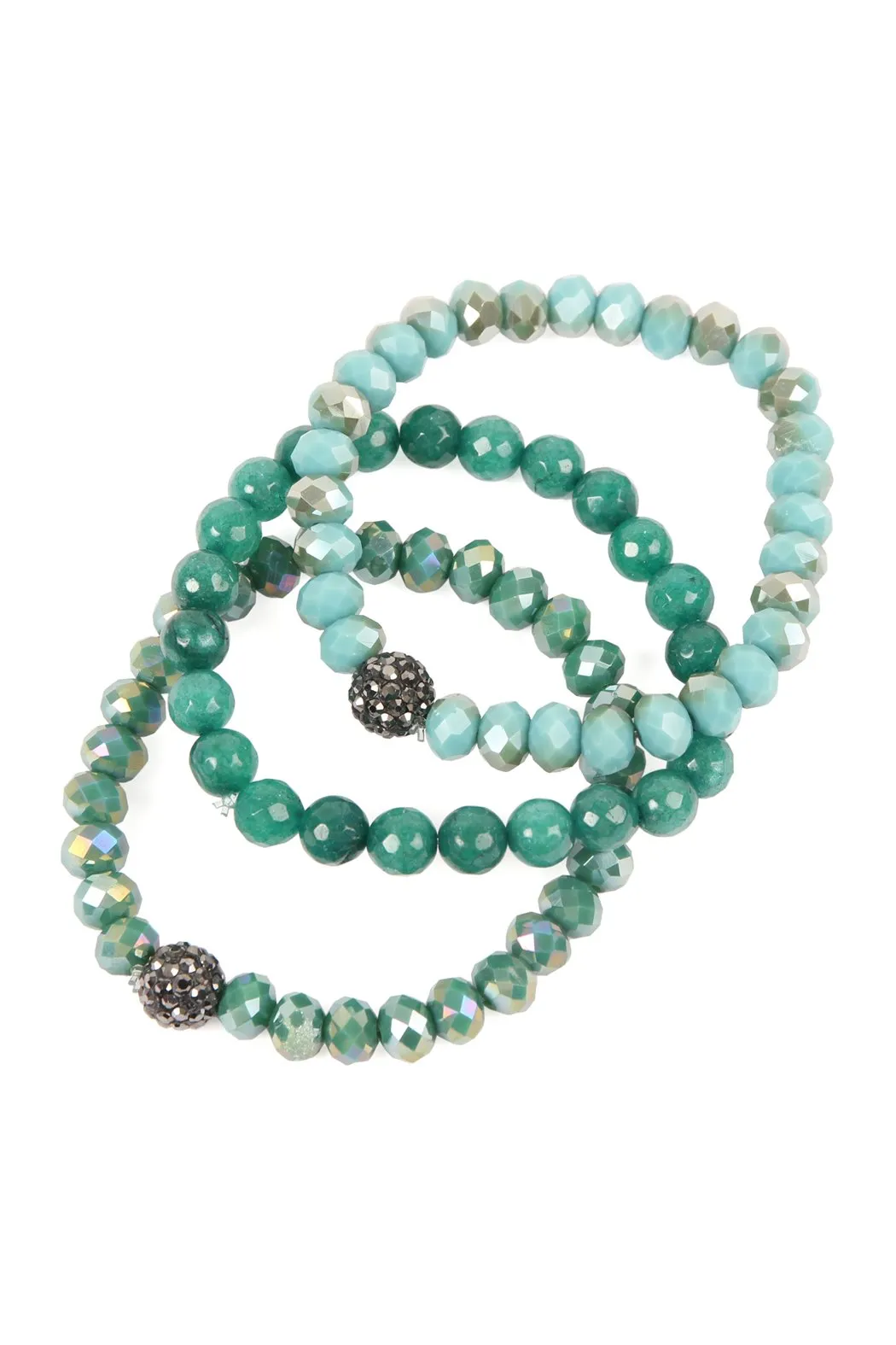 Glass and Natural Stone Bracelet Set