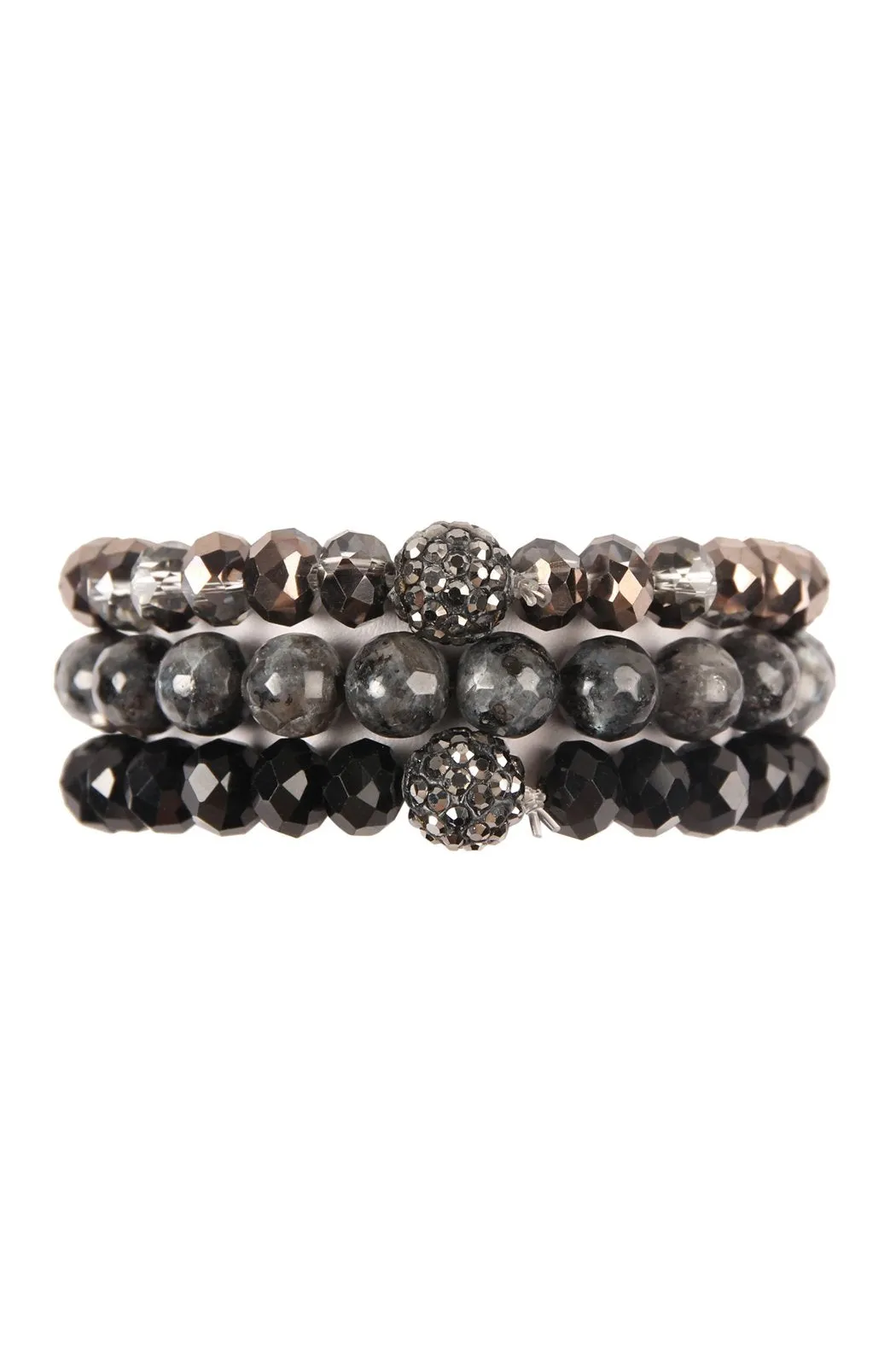 Glass and Natural Stone Bracelet Set