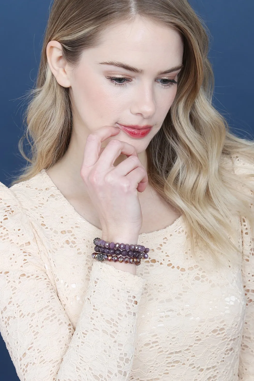 Glass and Natural Stone Bracelet Set