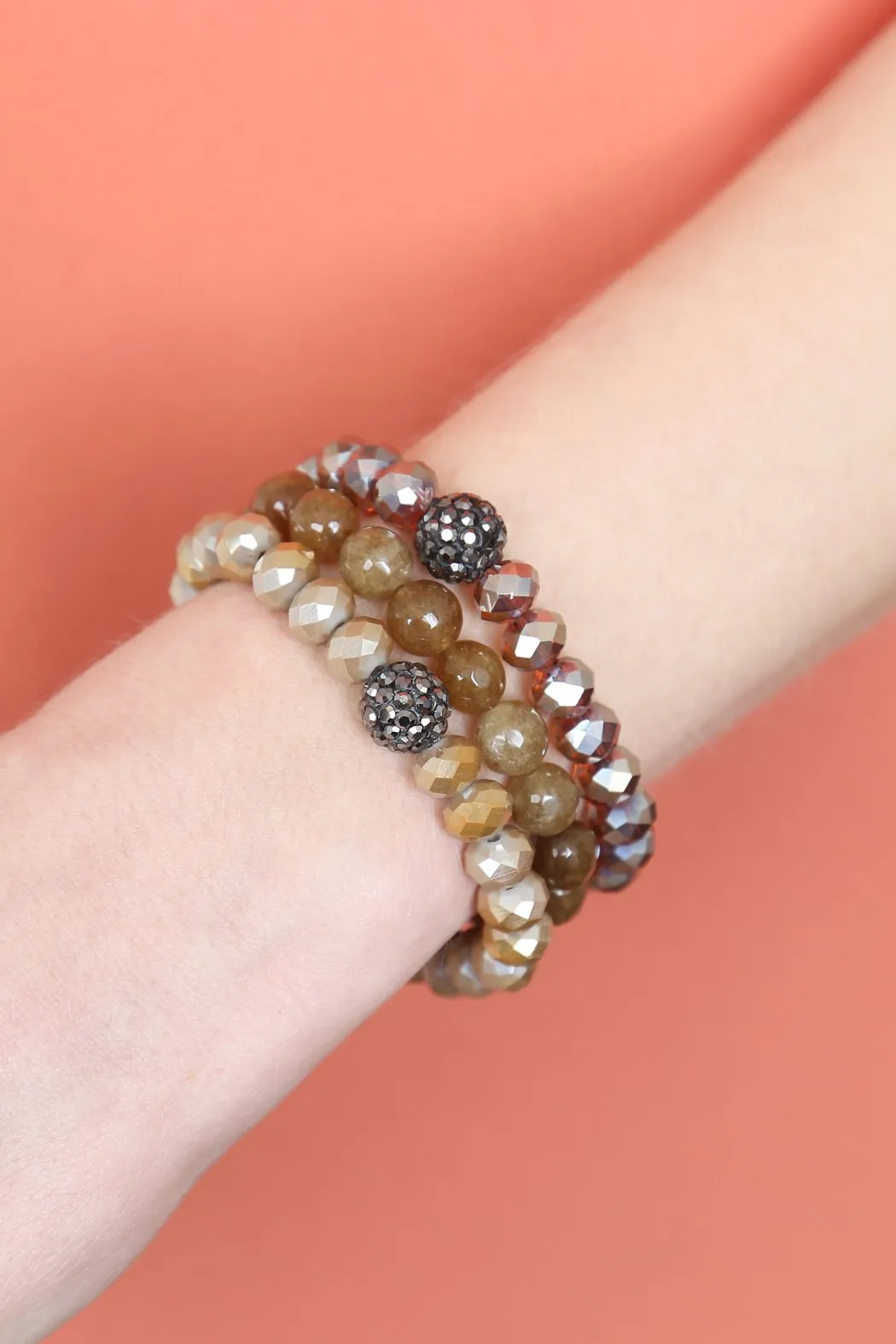 Glass and Natural Stone Bracelet Set