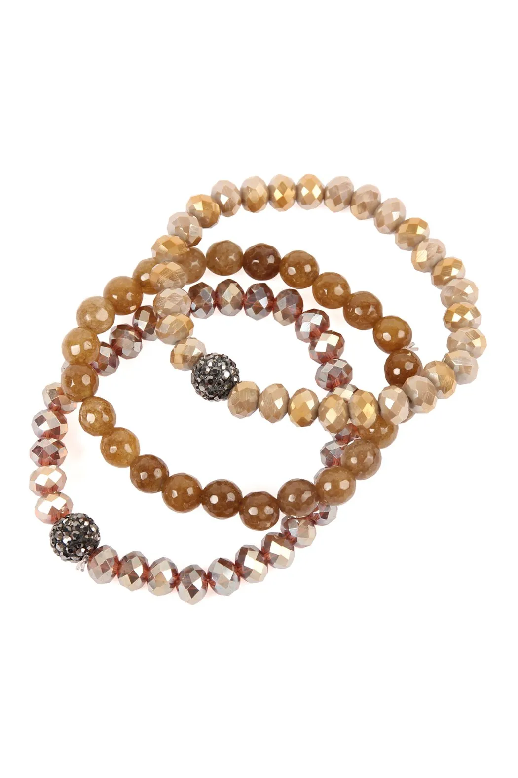 Glass and Natural Stone Bracelet Set