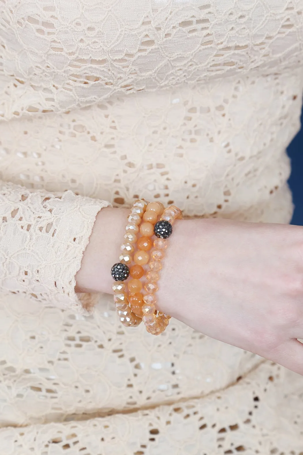 Glass and Natural Stone Bracelet Set