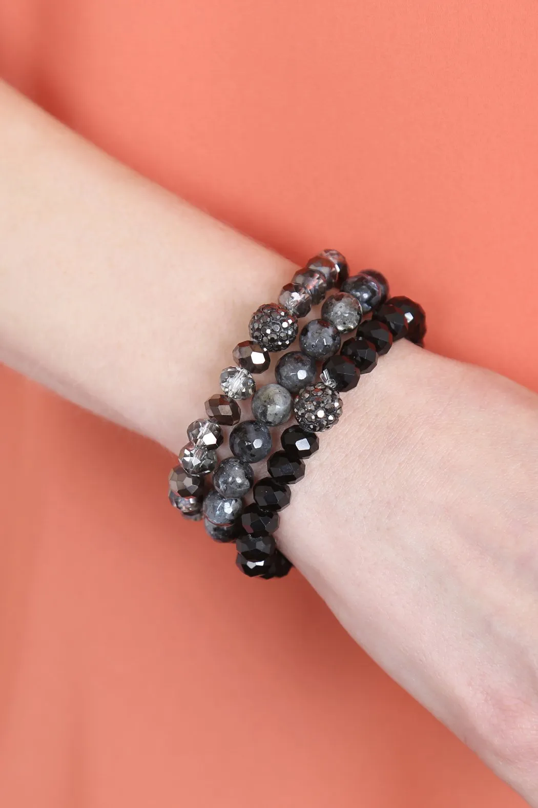 Glass and Natural Stone Bracelet Set