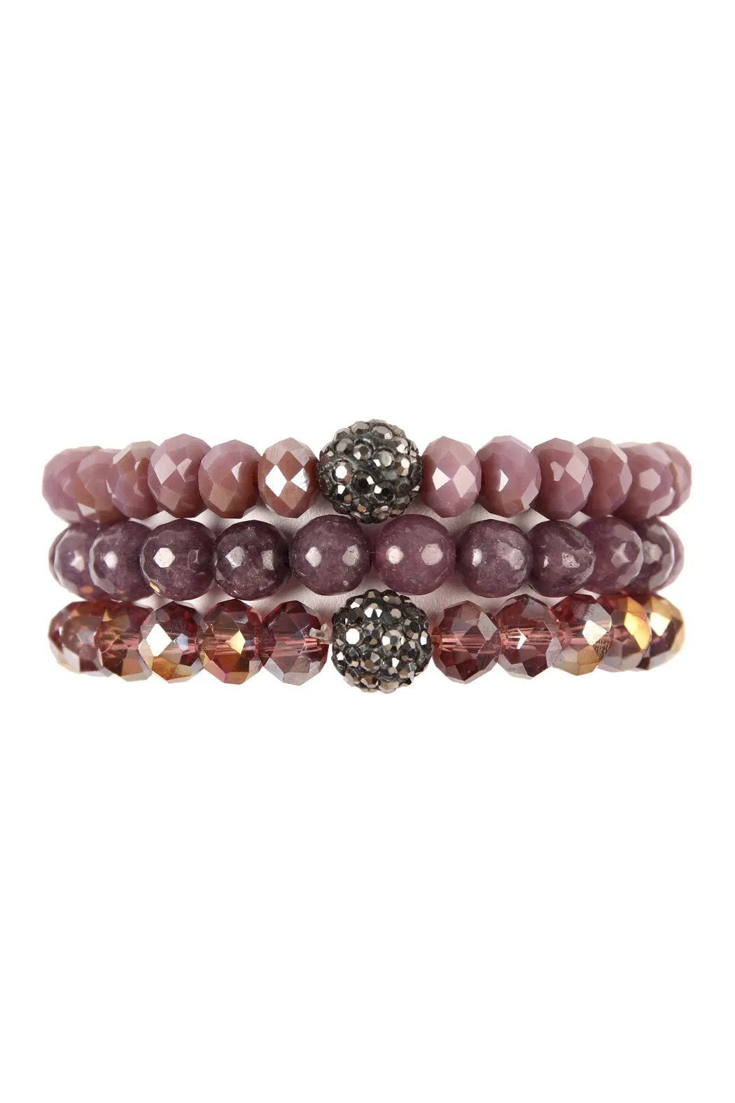 Glass and Natural Stone Bracelet Set