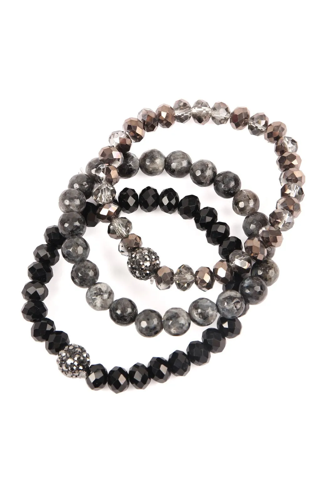Glass and Natural Stone Bracelet Set