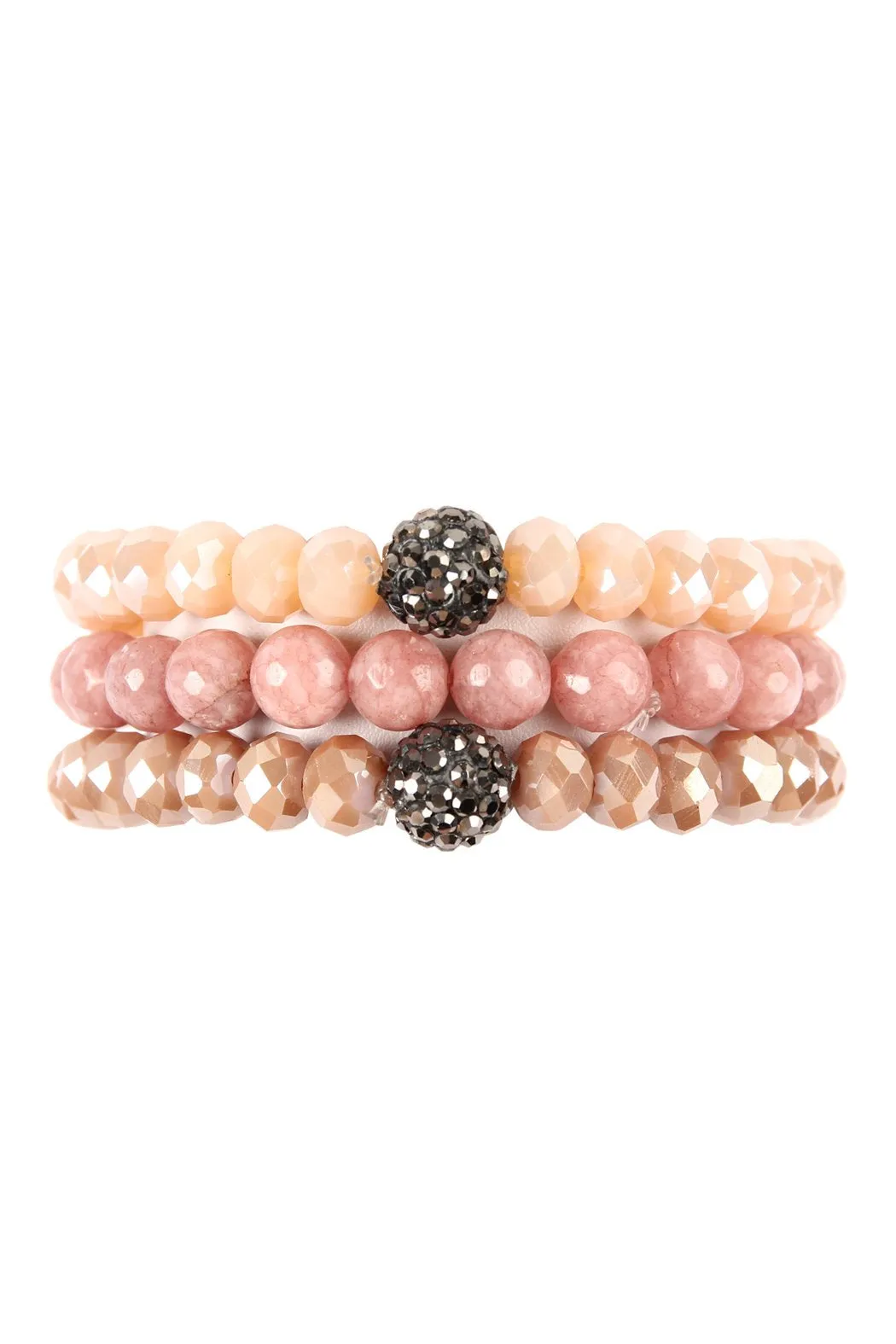Glass and Natural Stone Bracelet Set
