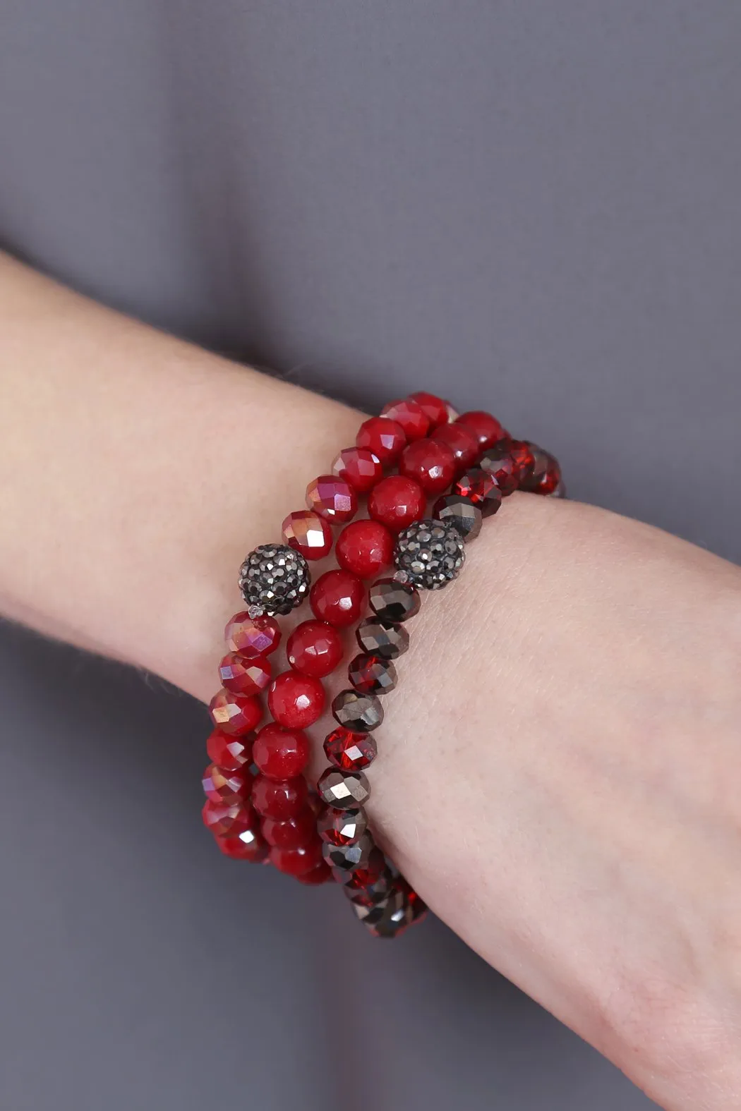 Glass and Natural Stone Bracelet Set