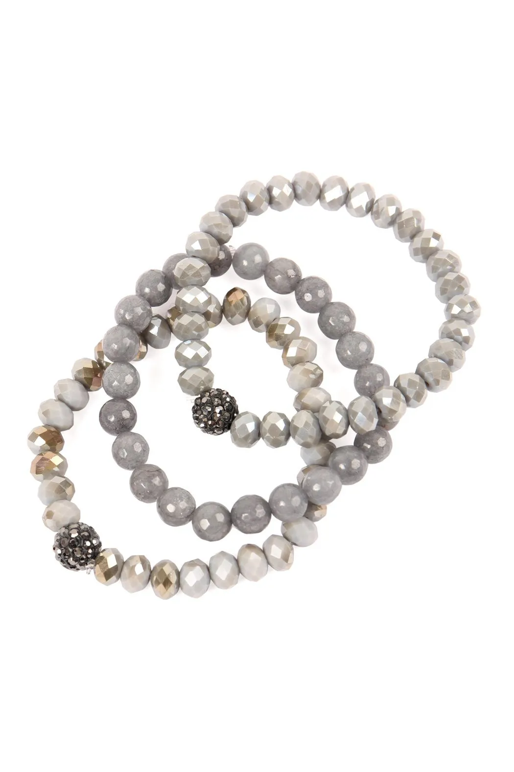Glass and Natural Stone Bracelet Set