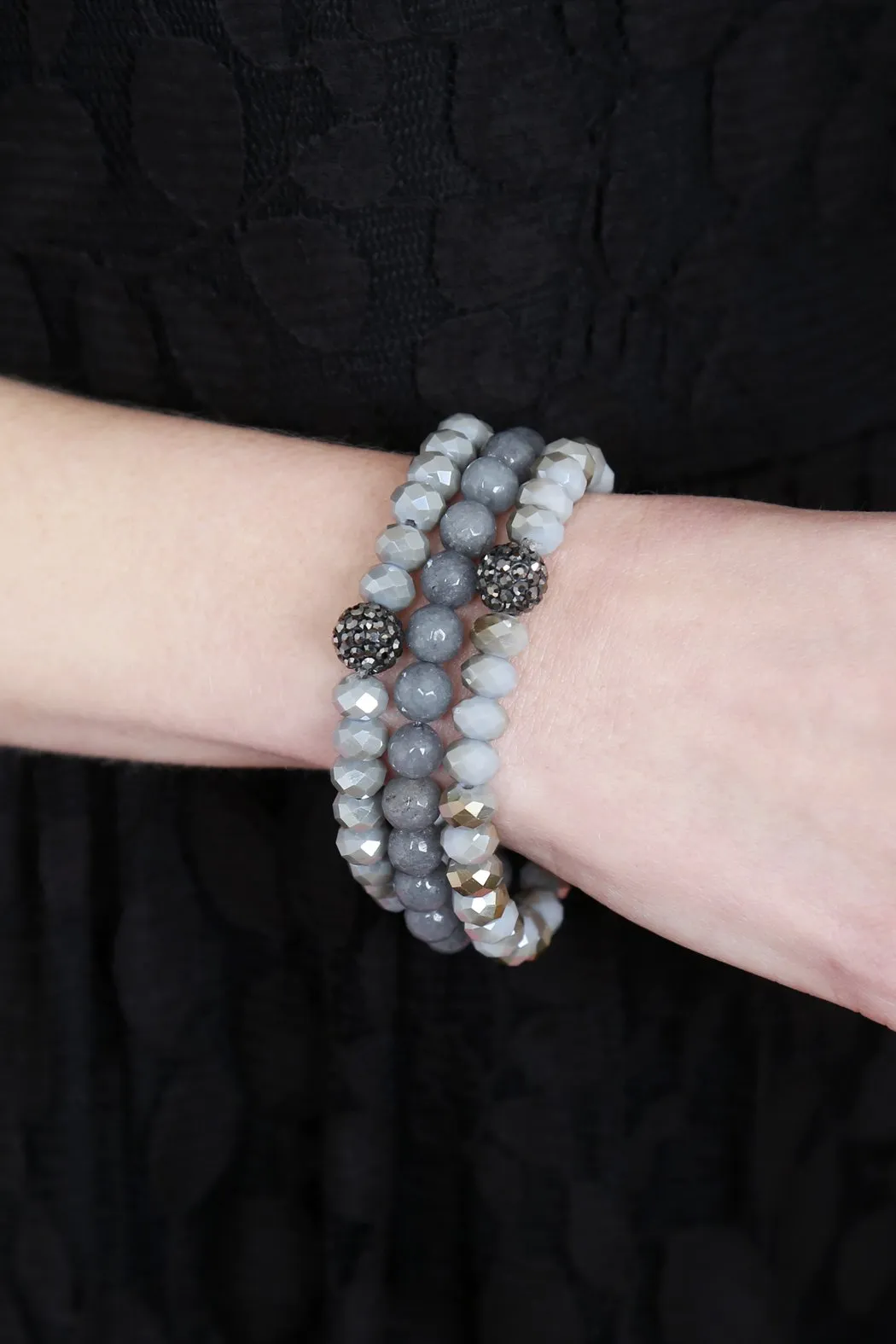 Glass and Natural Stone Bracelet Set