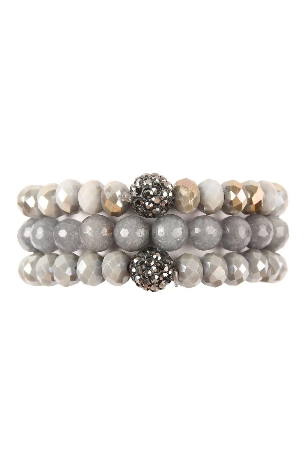 Glass and Natural Stone Bracelet Set