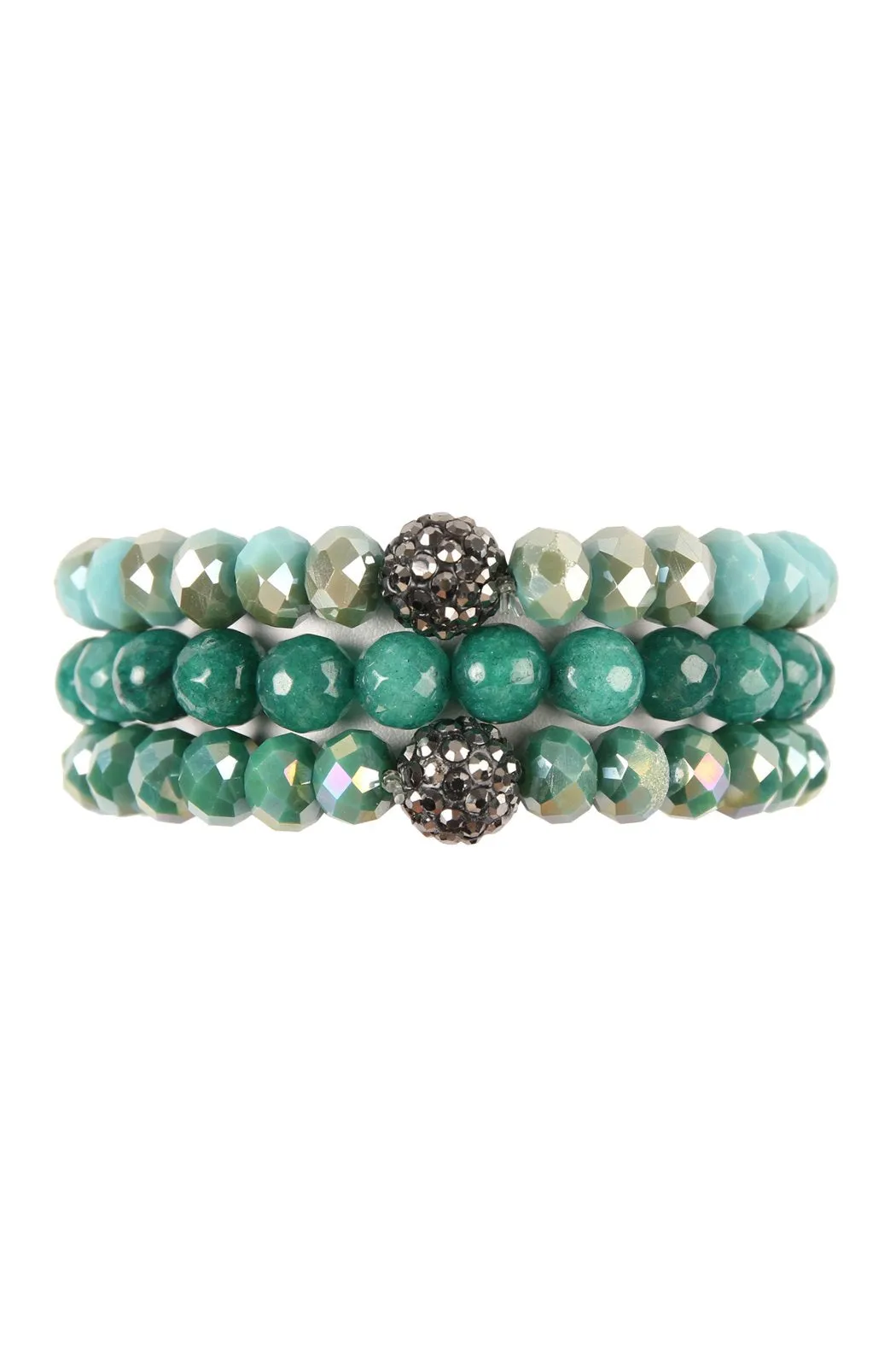 Glass and Natural Stone Bracelet Set