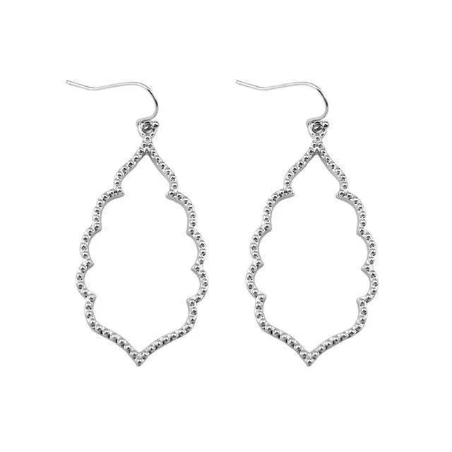 Gold Filigree Teardrop Hexagon Earrings