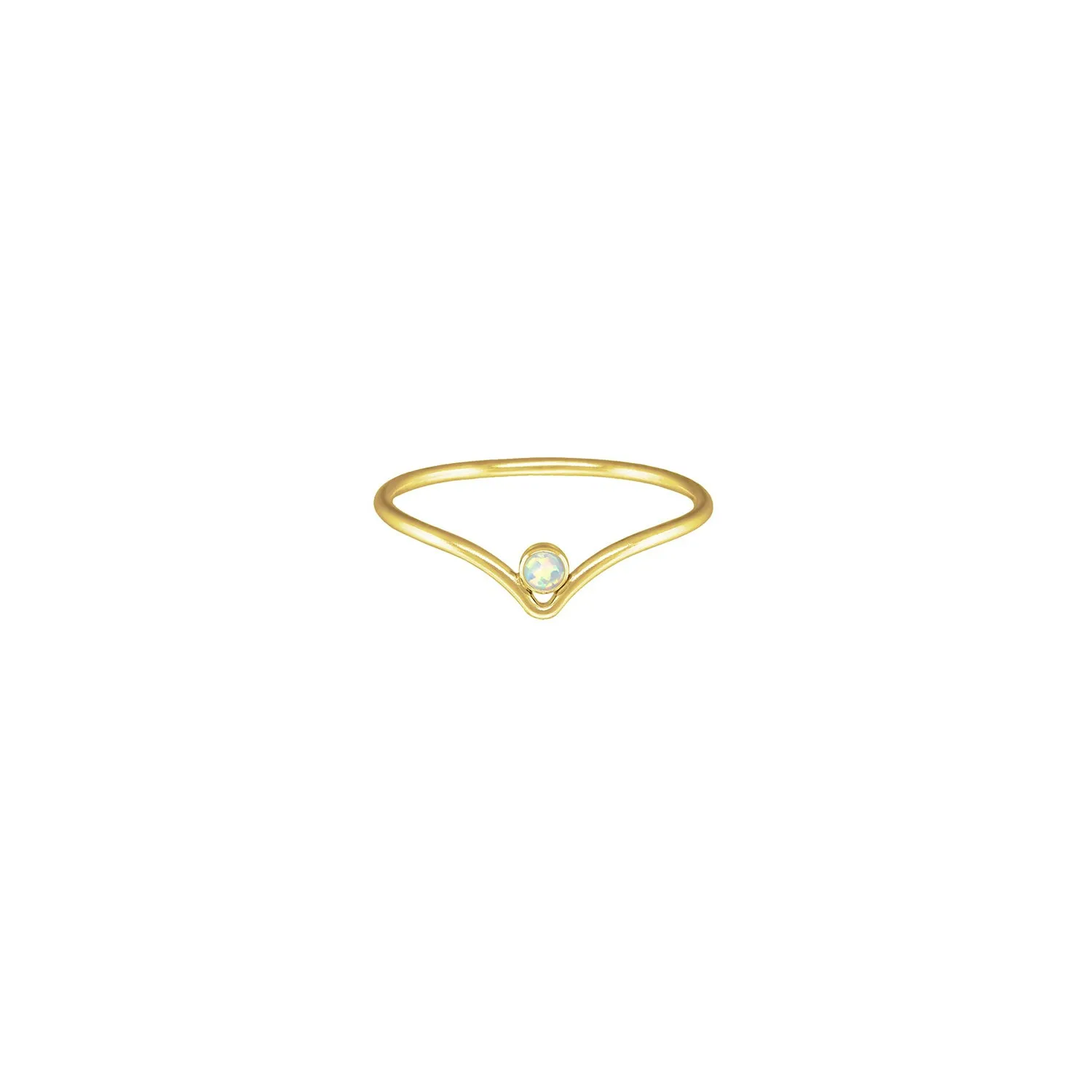 Gold Filled Lab Opal Chevron Stacker