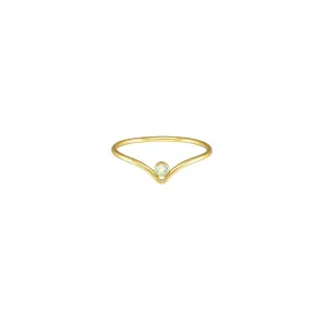 Gold Filled Lab Opal Chevron Stacker