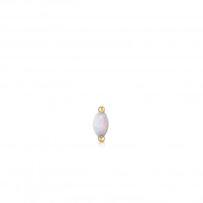 Gold Kyoto Opal Marquise Barbell Single Earring E035-12G