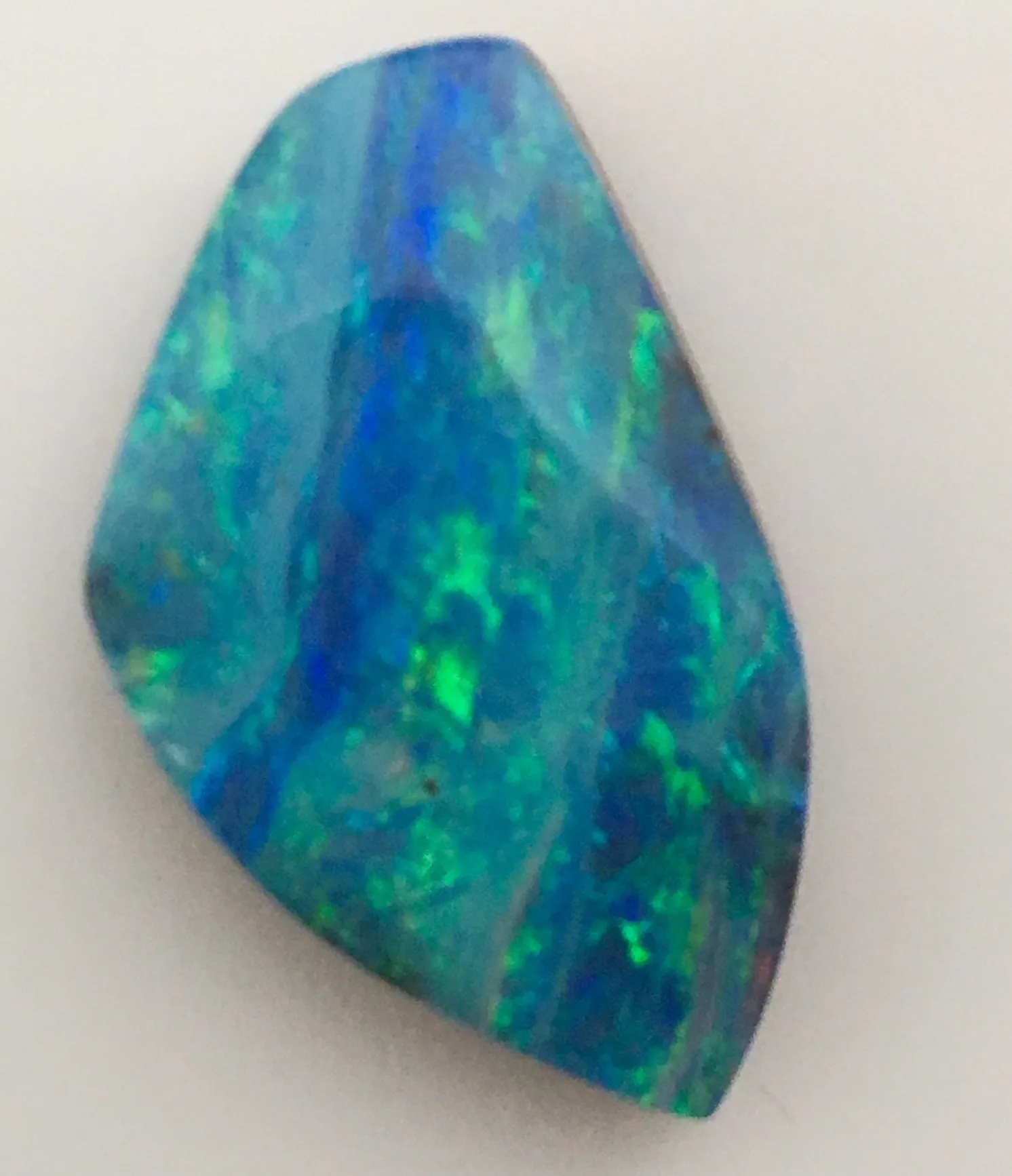 Green Blue Multi Coloured solid boulder opal