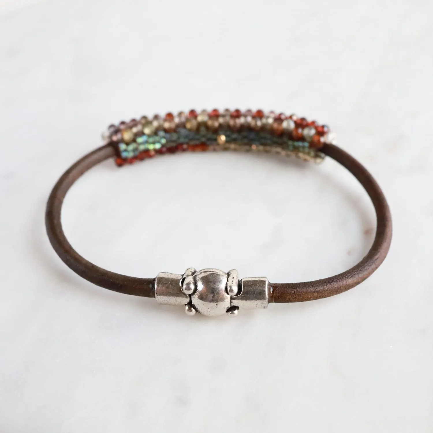Hand Stitched Muli-Faceted Shaded Spinel Bracelet