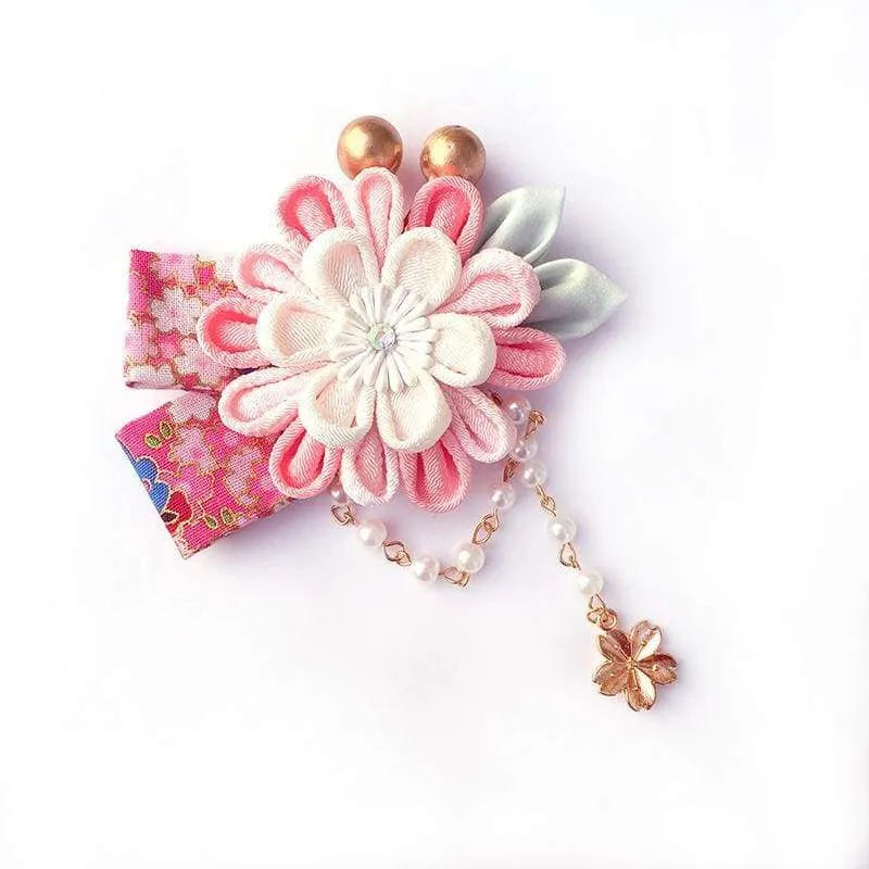 Handmade Tsumami Kanzashi Hair Clip 【Cherry Blossom】